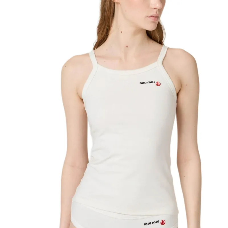 MIU MIU X Petit Bateau Embroidered Tank Top-1
