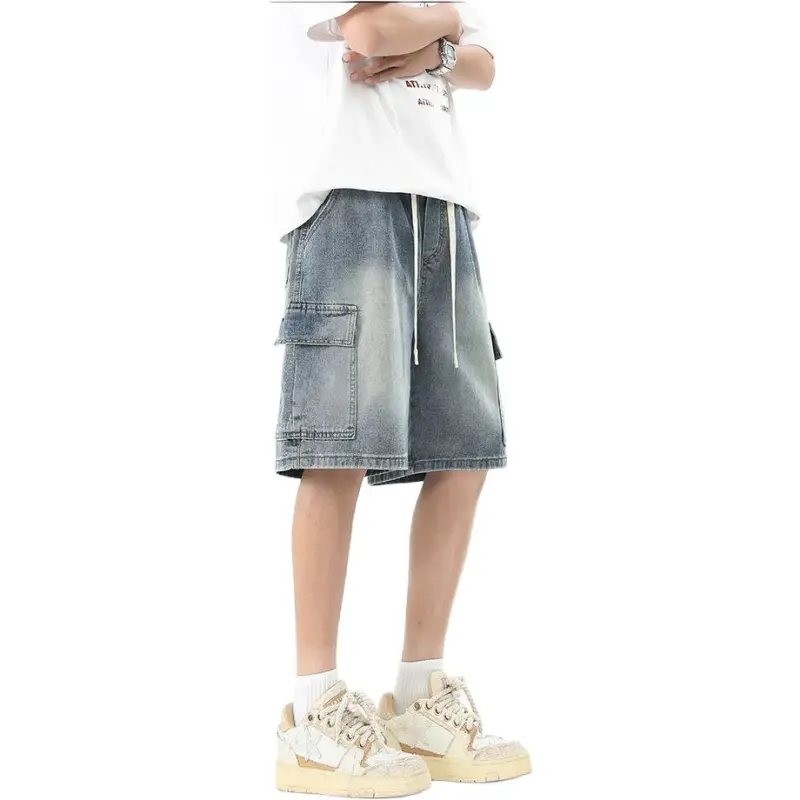 BEAR UNION Denim Shorts Unisex Dark Blue-9