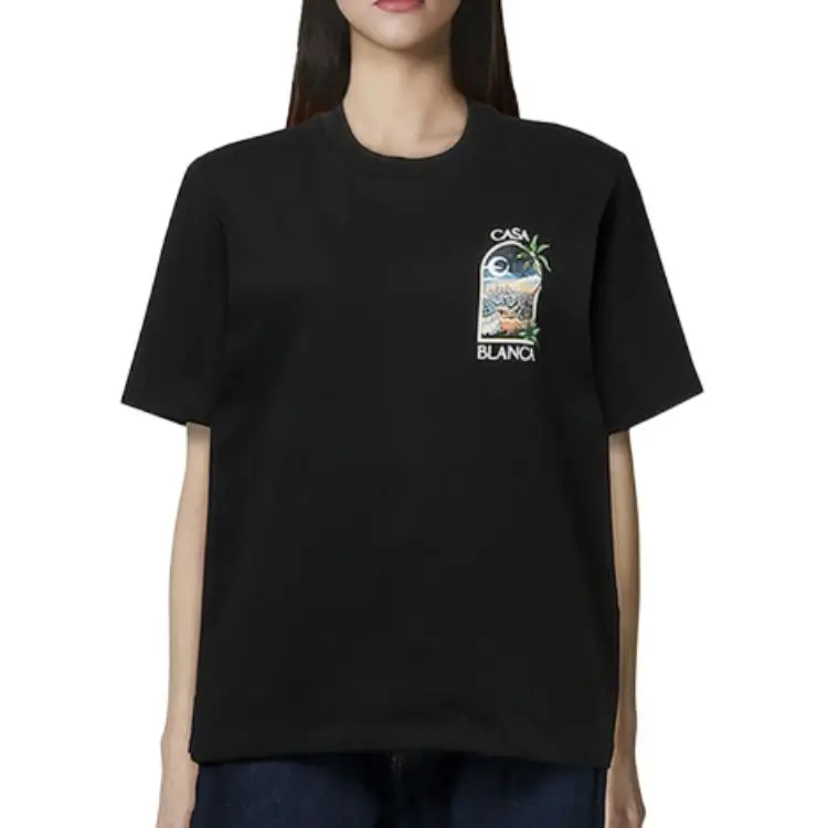 CASABLANCA La Night Printed T Shirt 'Black'-3