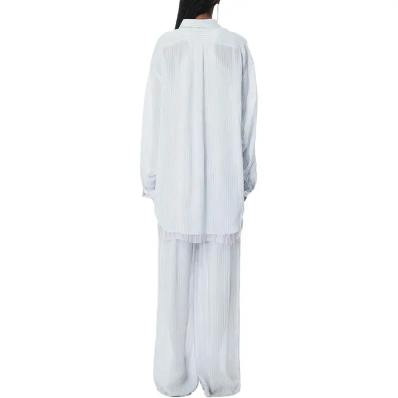 Alexander Wang Oversized Boyfriend Shirt Oxford Blue/White-2
