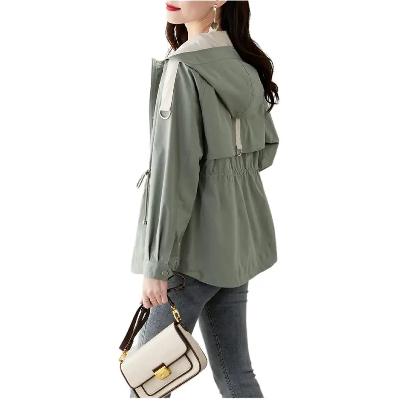 Still Quiet Trench Coat Women's Pea Green-5