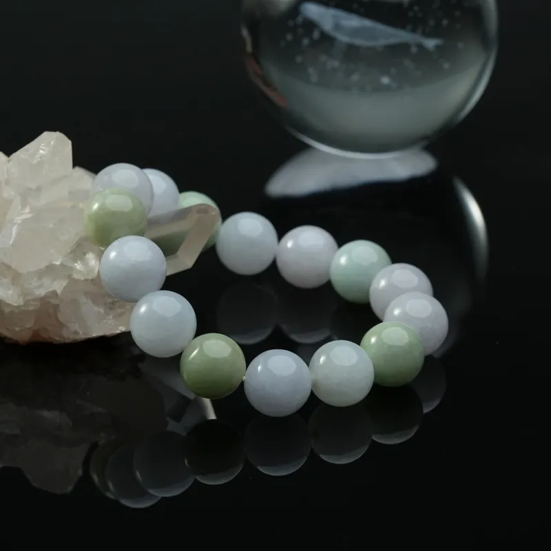 Seven Colorful Treasures Glutinous Jade Jadeite Bracelets Men's-10