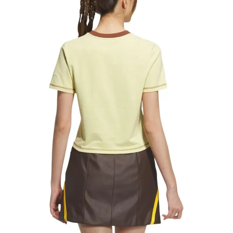 Adidas Originals RETRO Regular T Shirt Women's Powder Yellow-2