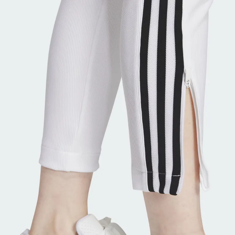 Adidas Aeroready 3 Stripes 7/8 Pants Knitted Sweatpants Women's White-4