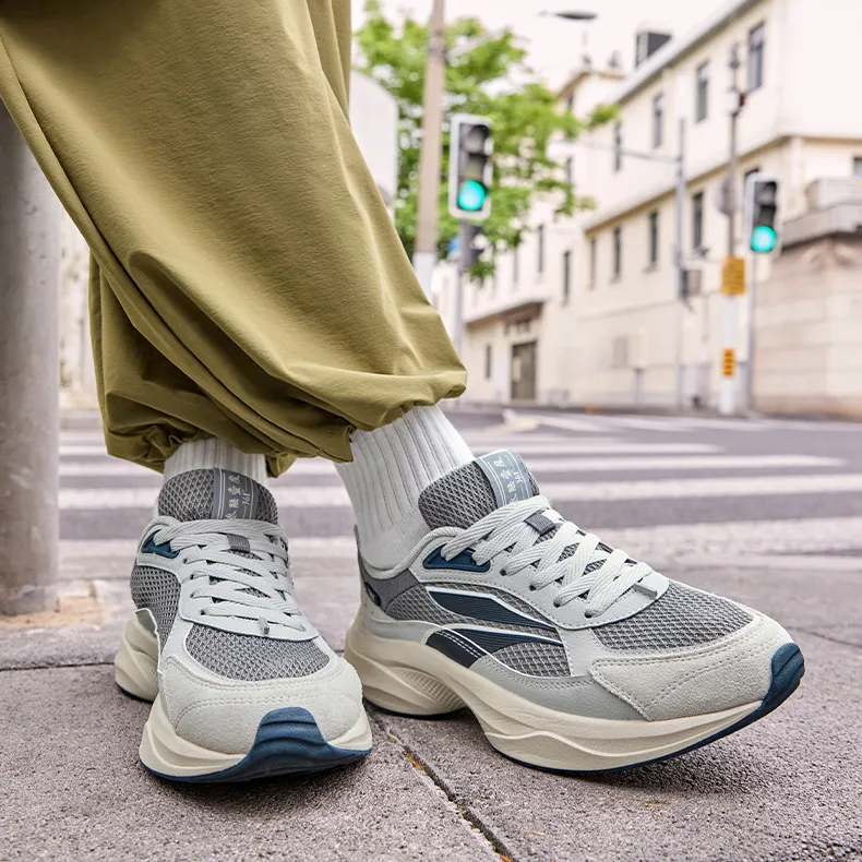 361° Anti Slip Wear Resistant Low Top Casual Shoes Men's Gray Black-2