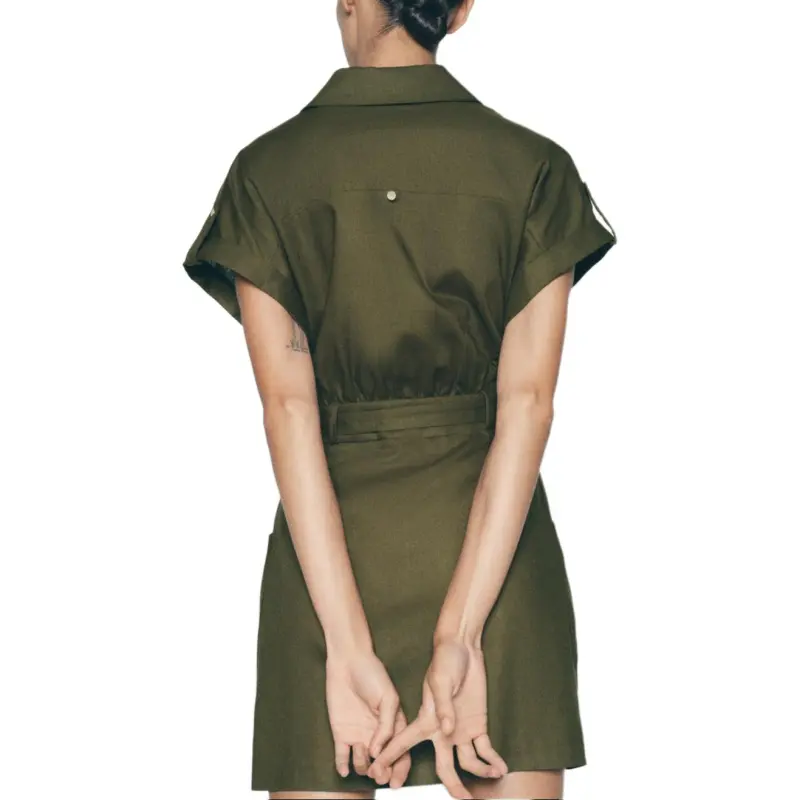 ZARA Short-Sleeved Dresses Women's Green-3