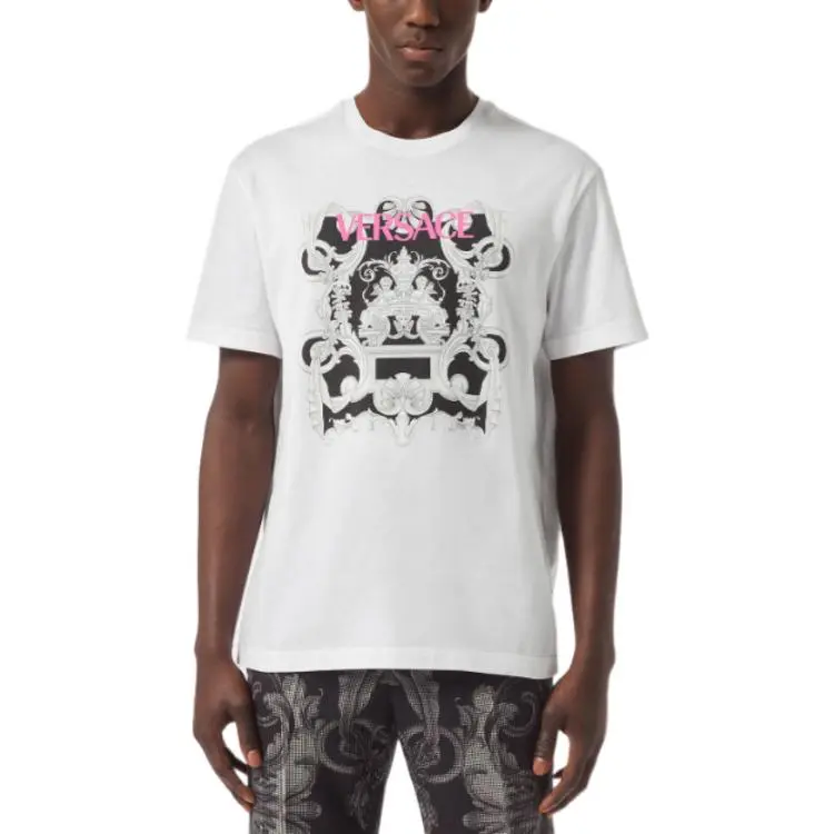 VERSACE Silver Baroque T Shirt-1