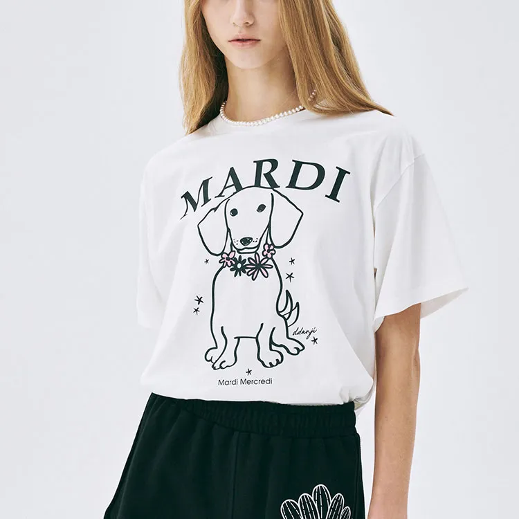 MARDI MERCREDI T Shirts Women's Ivory Pink-3