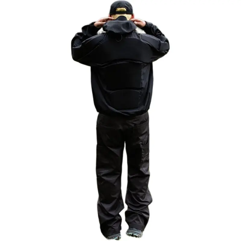 ORANGE DRAGON Waterproof, Windproof, Breathable, Abrasion Resistant, Moisture Wicking Windbreaker Jacket Unisex Black-2