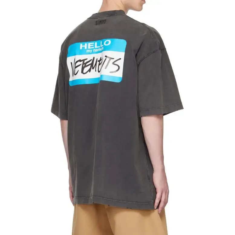 Vetements T-Shirts Men Gray-4