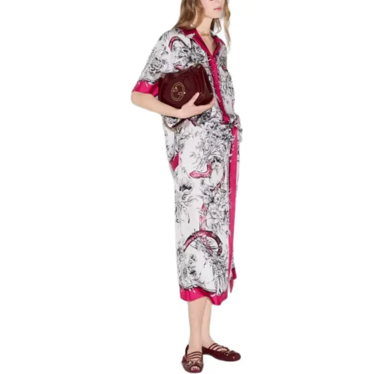GUCCI SS25 Casual Long Skirt Women's Fuchsia-4