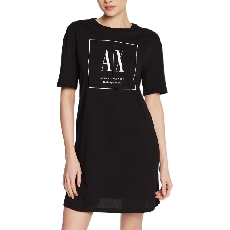 ARMANI EXCHANGE Short Sleeved Dresses Women's Black-1