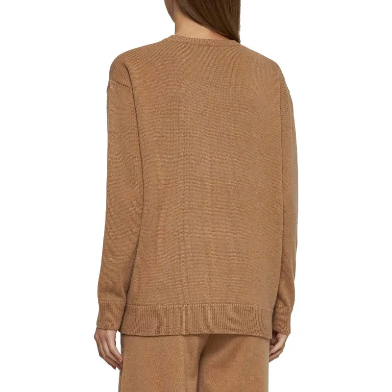 MaxMara Plata Logo Embellished Crewneck Jumper-3