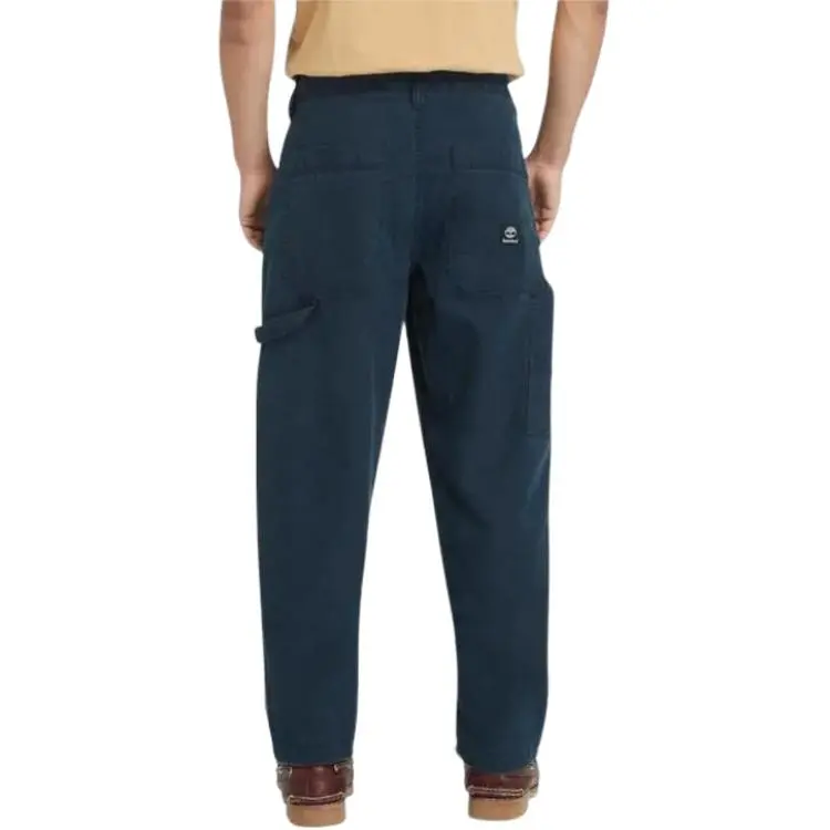 Timberland Washed Canvas Stretch Carpenter Casual Pants Men's Dark Blue Gemstone-2