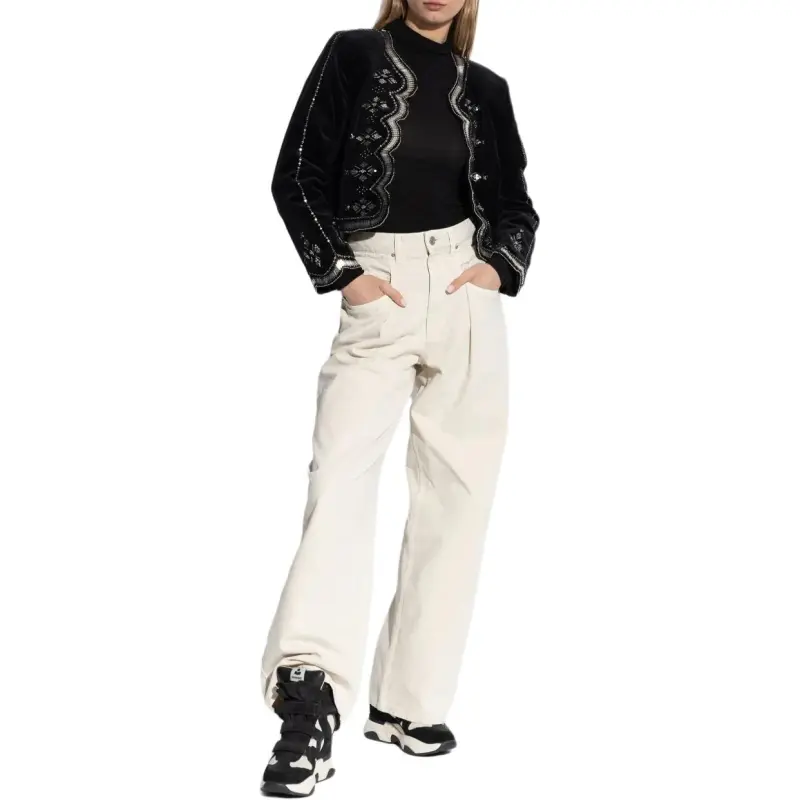 ISABEL MARANT Sequin Embellished Cropped Jacket-1