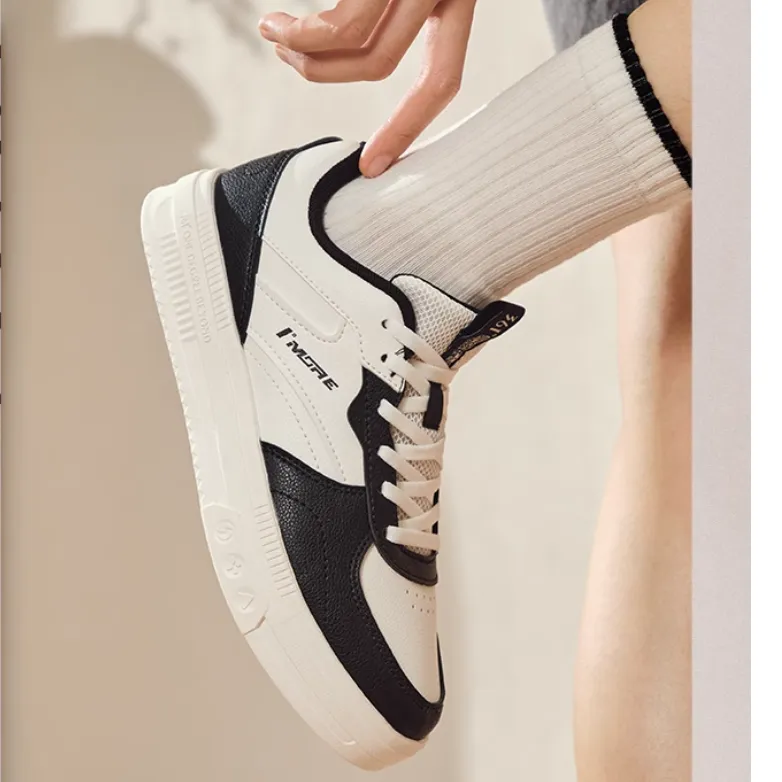361° Air Force One Slip Resistant Cushioning Low Top Skateboard Shoes Women's White Black-2