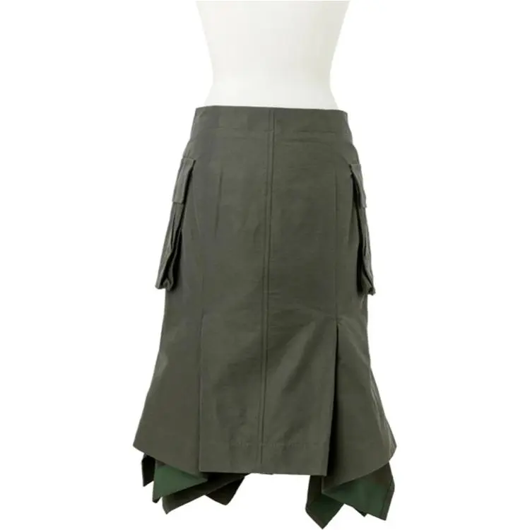 Sacai Casual Long Skirts Women's Dark Green-1