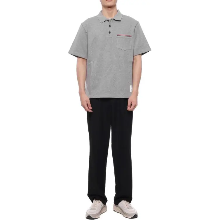 THOM BROWNE Rwb Pocket Trim Polo Shirt-3