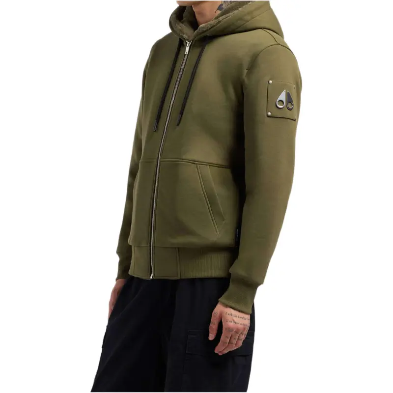Moose Knuckles Logo Plaque Zipped Drawstring Hoodie-2