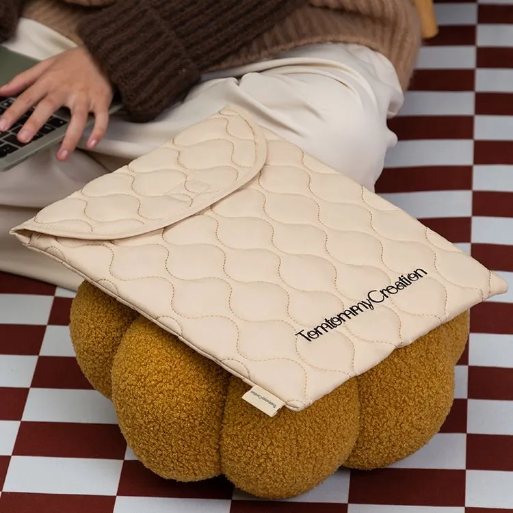 Puui Cotton Clutch IPad Bag Insert Envelope Bag Laptop Bag Regular Unisex Beige-1