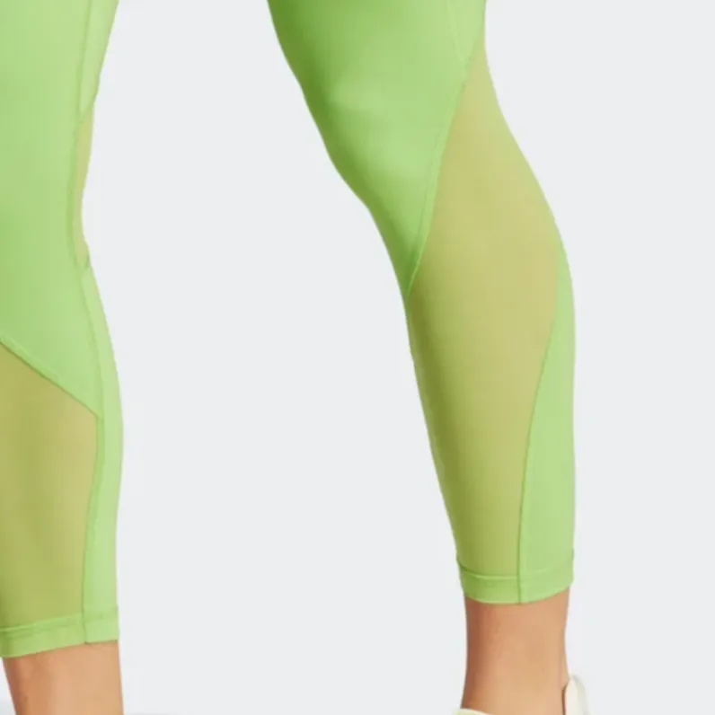 Adidas Women's Hyperglam Full Length Leggings Semi Green Spark/White-3
