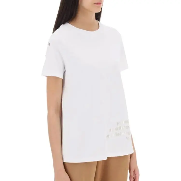 'S MAX MARA Slogan Printed Crewneck T Shirt-2