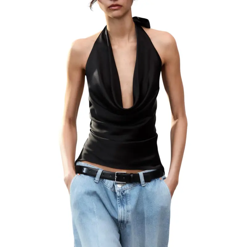 ZARA Tank Tops Women's Black-5