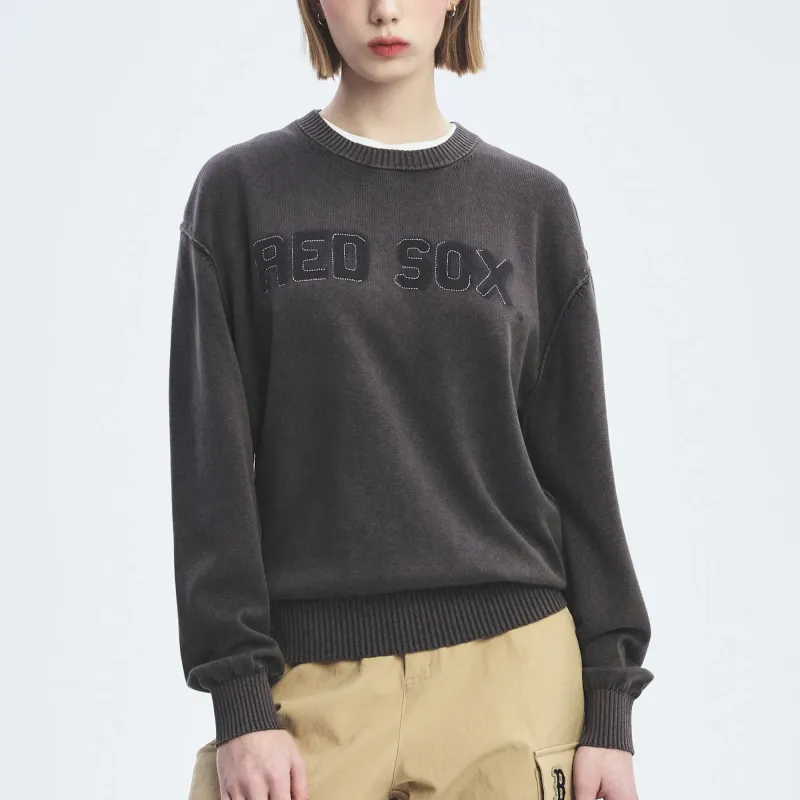MLB Basic Boston Red Sox Knitwear Unisex Charcoal Gray-4