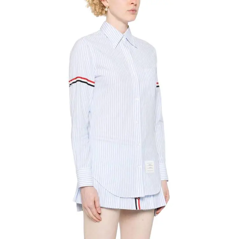THOM BROWNE Long Sleeved Striped Shirt-1
