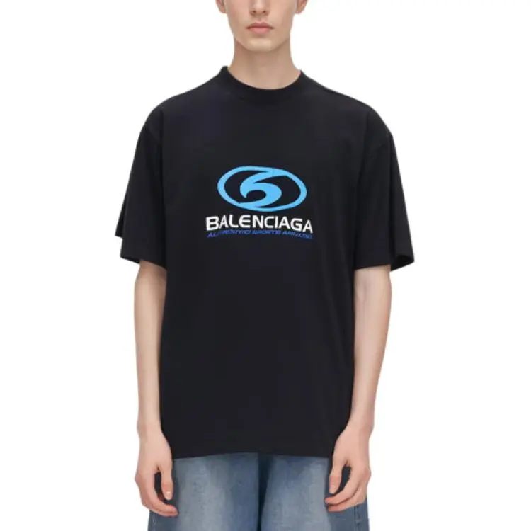 Balenciaga T Shirt Loose Fit Style Men's Black-4