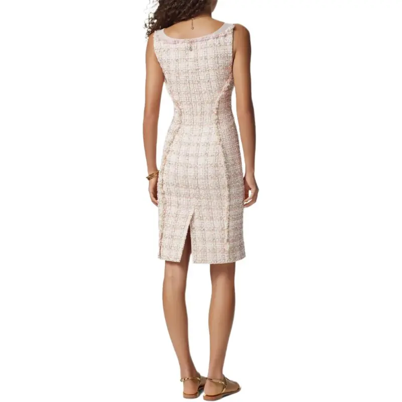 VERSACE Organza Tweed Bustier Midi Dress-2