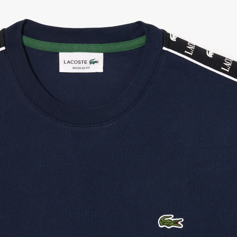 LACOSTE Logo tape Jersey T shirt-3