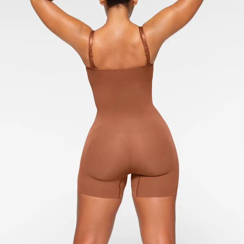 SKIMS SEAMLESS SCULPT OPEN BUST SHORTIE BODYSUIT Bodysuits Women's BRONZE/Bronze-2