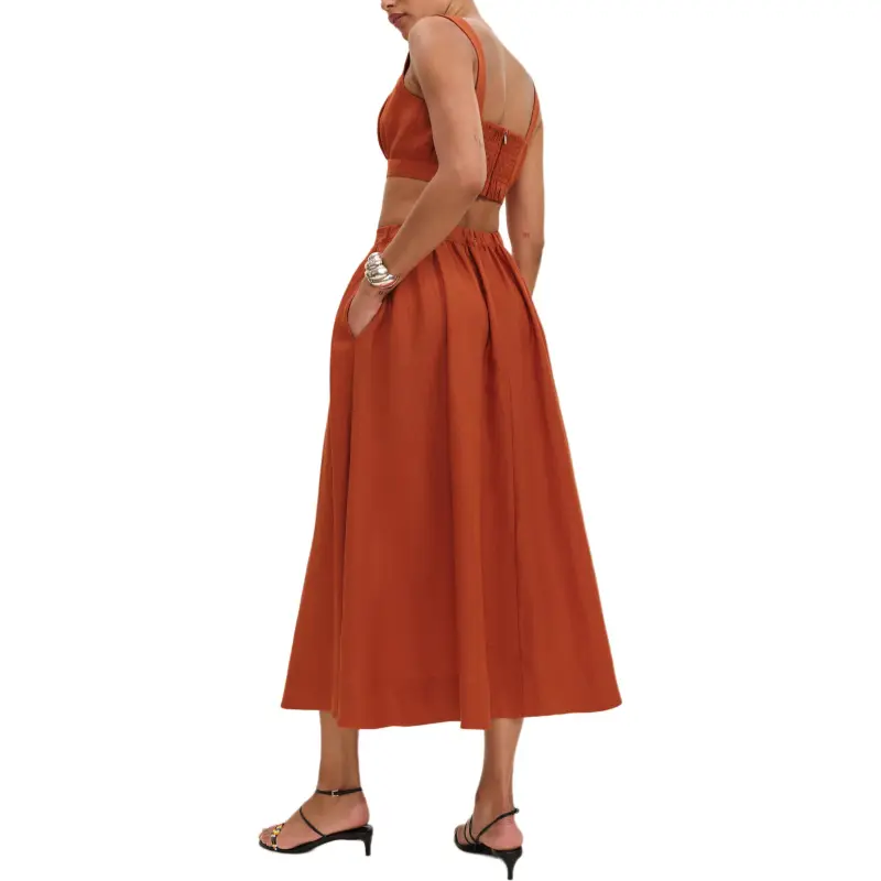 REFORMATION Shannon Linen Two Piece Skirt Set Women's-1