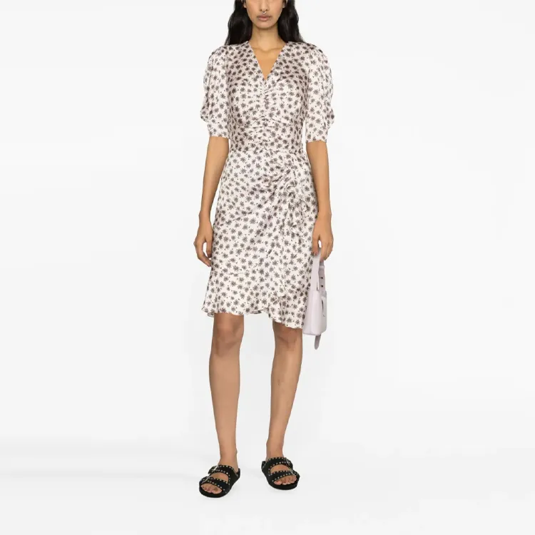 Maje Short Sleeved Dress Women's Brown-1