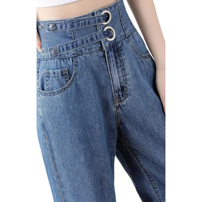 Mo Han Yi Mei Jeans Women's Denim Blue-4