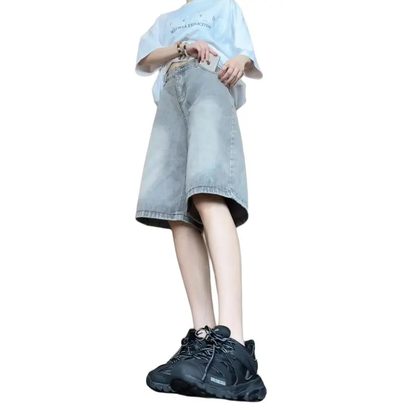 Ordifen Denim Shorts Women's Gray-2