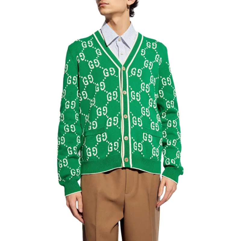 GUCCI GG Intarsia-knit Cotton Cardigan-2
