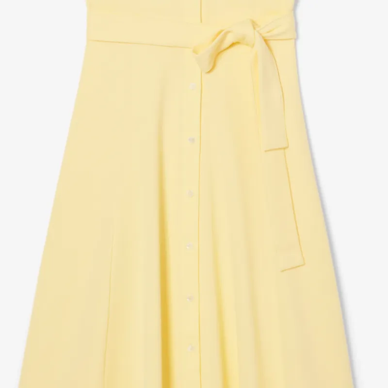 LACOSTE Short Sleeved Dress Women's Yellow-2