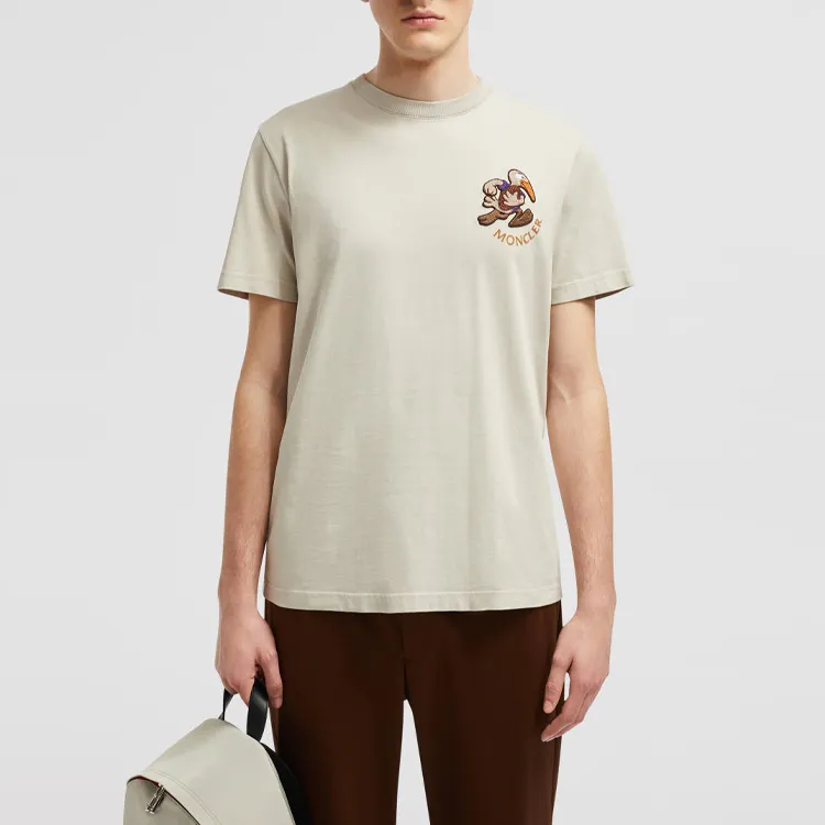 Moncler T Shirts Men Beige-3