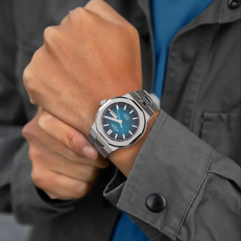 ROTARY Wrist Watch Mechanical Movement Black Dial Men's Watches-15