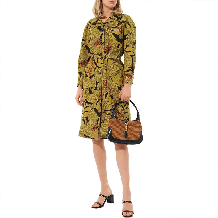 GUCCI Long-Sleeved Dresses Women's Yellow-1