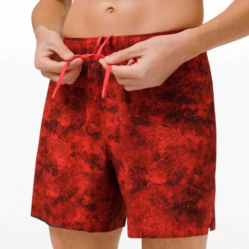 Lululemon Surge Sports Shorts Men's Bright Red Mixed Color-2