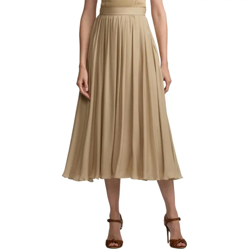 Ralph Lauren Collection Kynlee Pleated Midi Skirt-2