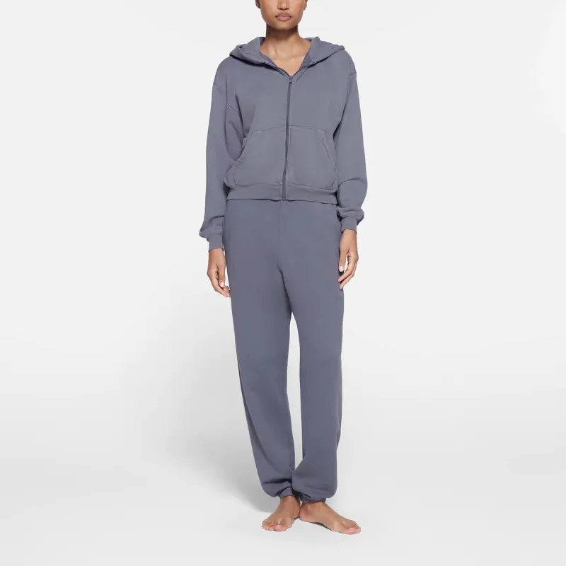 SKIMS FRENCH TERRY CLASSIC ZIP UP HOODIE Sweatshirt Women's STEEL BLUE/Steel Blue-2