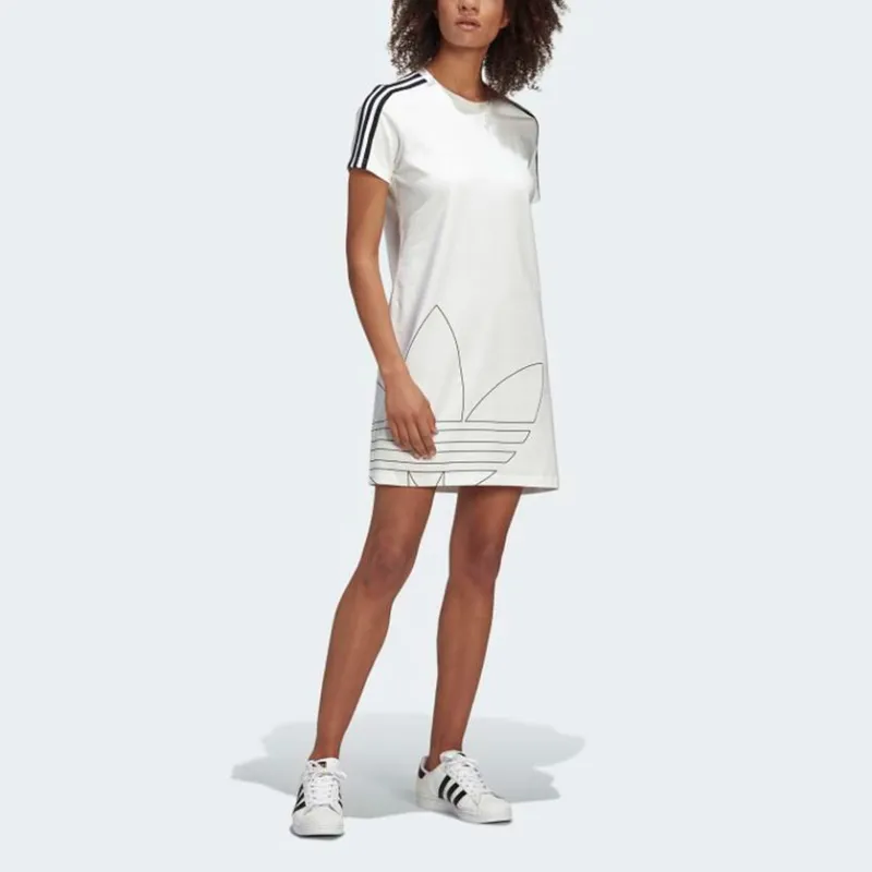 Adidas Originals Short Sleeved Dresses Women's White-2