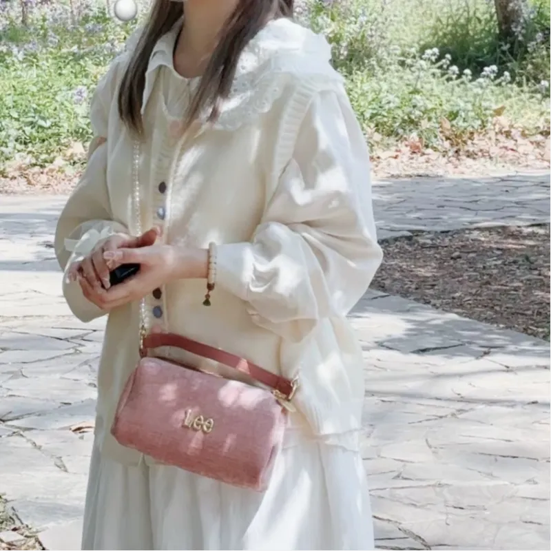 Lee Velour Handbag Mini Women's Pink-7