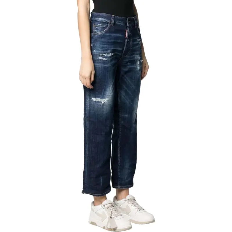 DSQUARED 2 Crinckled Jennifer Cropped Jeans-4