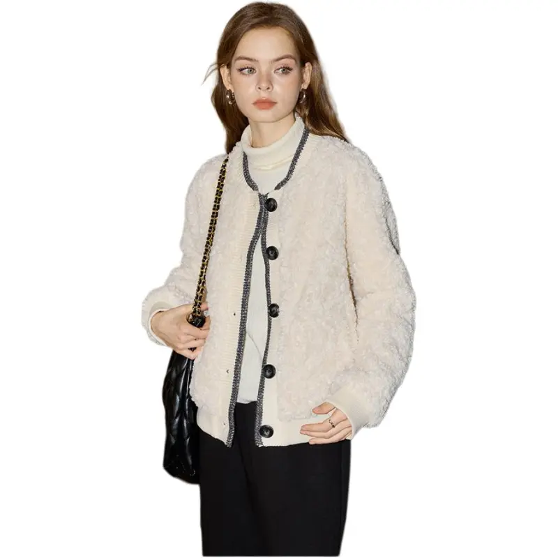 KUHNMARVIN Velvet feel Coat Women's White-1