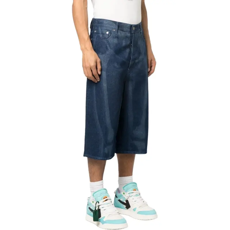 OFF WHITE Logo Patch Denim Bermuda Shorts-3